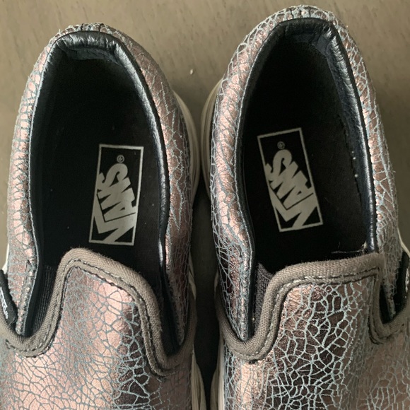 Silver/pewter Vans. Super cute. Very good condition. Unique. Sold out. - Picture 5 of 6